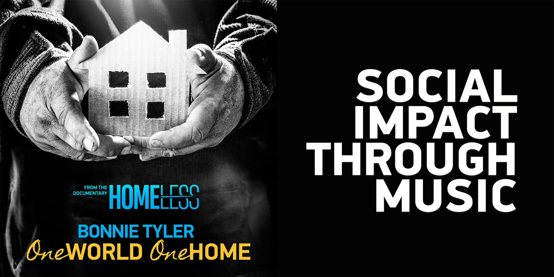 artwork for the song One World One Home performed by Bonnie Tyler, from the documentary Homeless by Valerio Zanoli